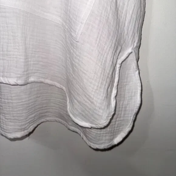 NWT La Blanca Resortwear Hooded Gauze Cotton Coverup - White S
